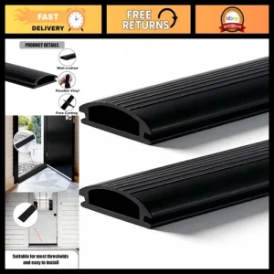 Vinyl Door Threshold Seal Replacement Strips - 2 Pack, 36 Inch Weatherproofing