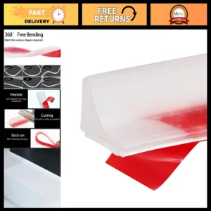 Collapsible Shower Water Dam - Self-Adhesive Silicone Waterproof Barrier for Bat